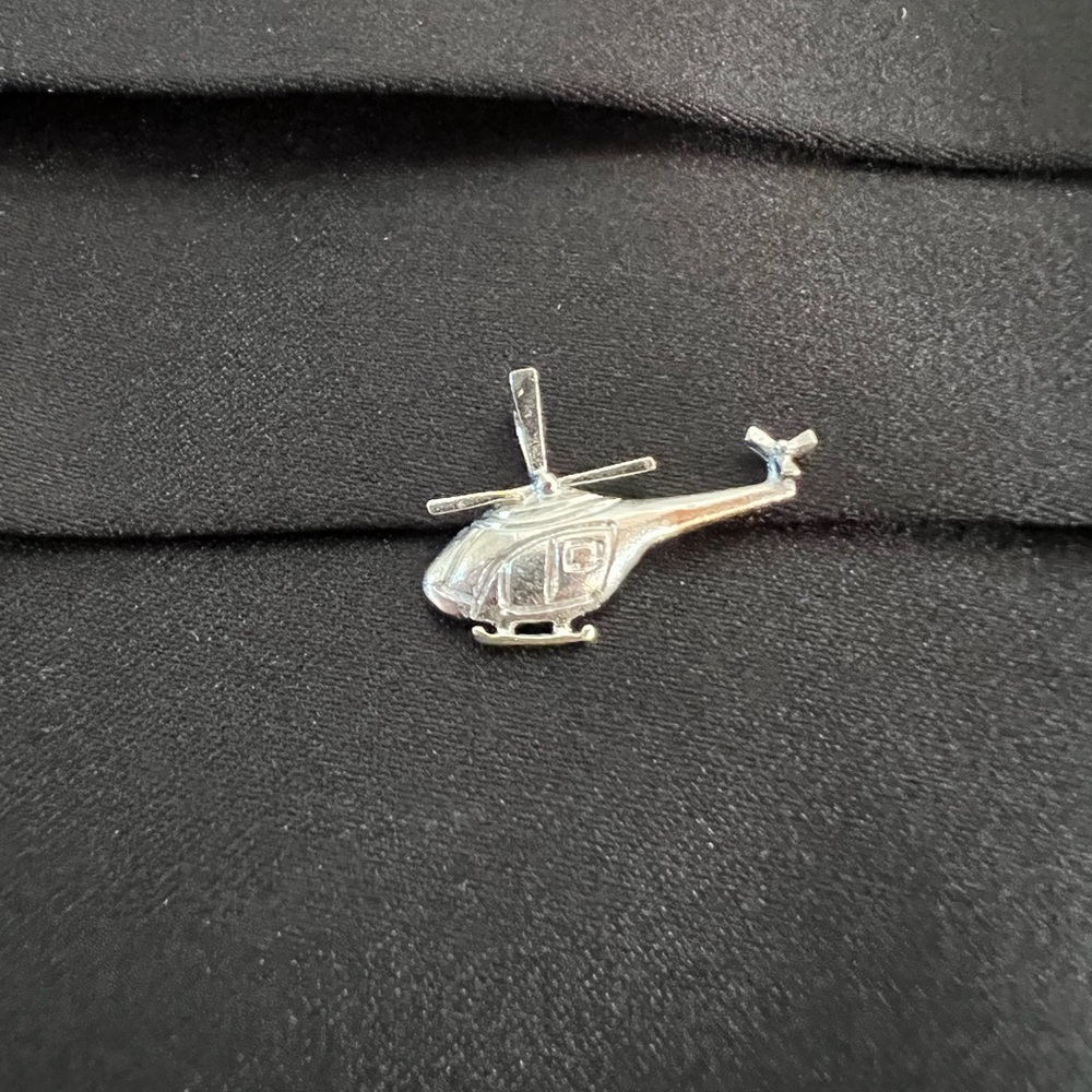 Silver Helicopter Pendant/Charm